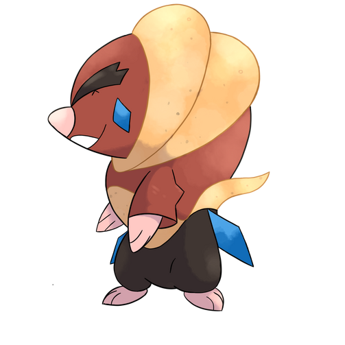 Middle-stage Evo of blind molerat geomancer fakemon